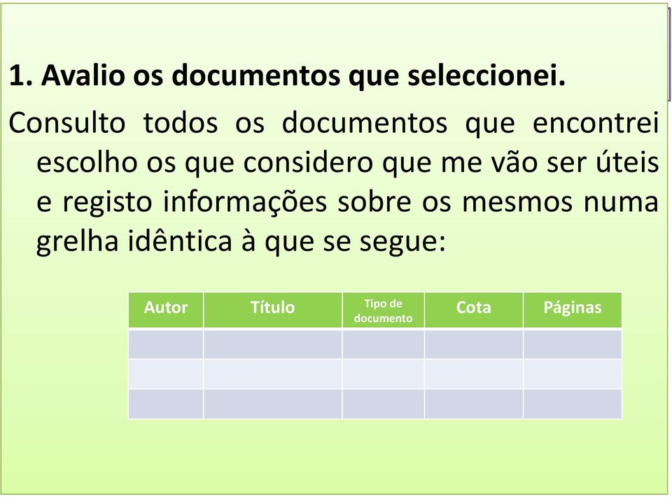 escolhoosqueconsideroquemevãoserúteis e registo informações