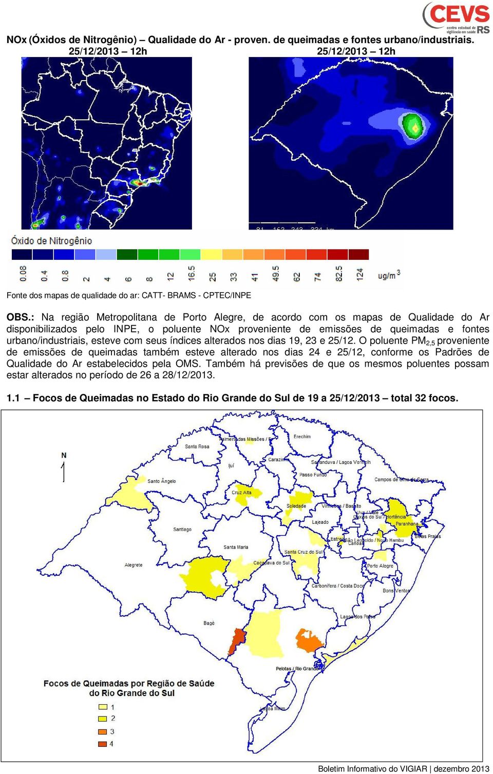 esteve com seus índices alterados nos dias 19, 23 e 25/12.