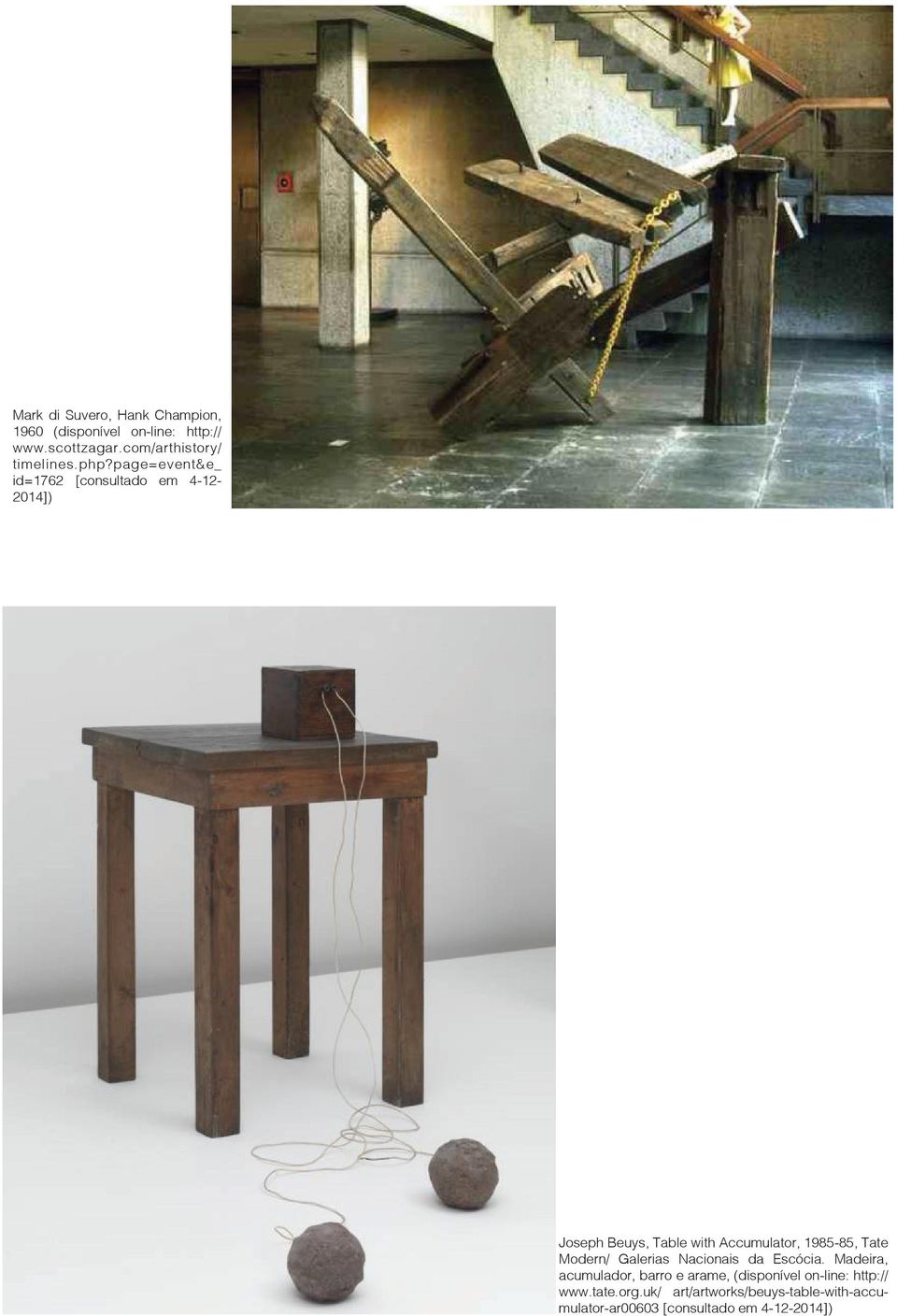 page=event&e_ id=1762 [consultado em 4-12- 2014]) Joseph Beuys, Table with Accumulator, 1985-85, Tate