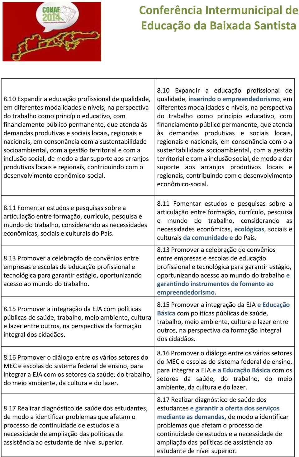 produtivos locais e regionais, contribuindo com o desenvolvimento econômico-social. 8.