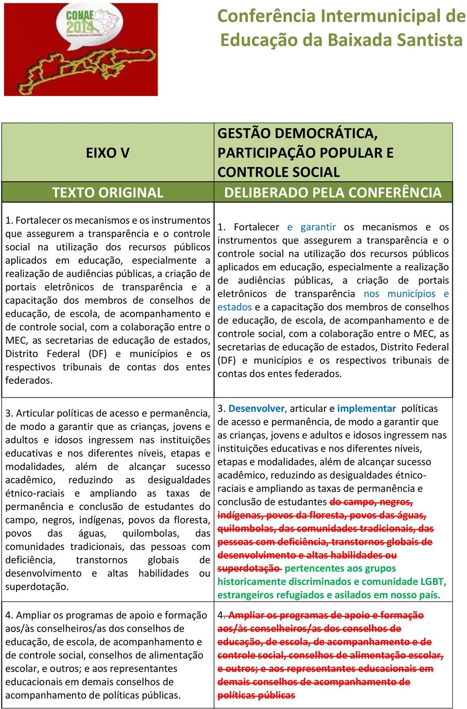 públicas, a criação de portais eletrônicos de transparência e a capacitação dos membros de conselhos de educação, de escola, de acompanhamento e de controle social, com a colaboração entre o MEC, as