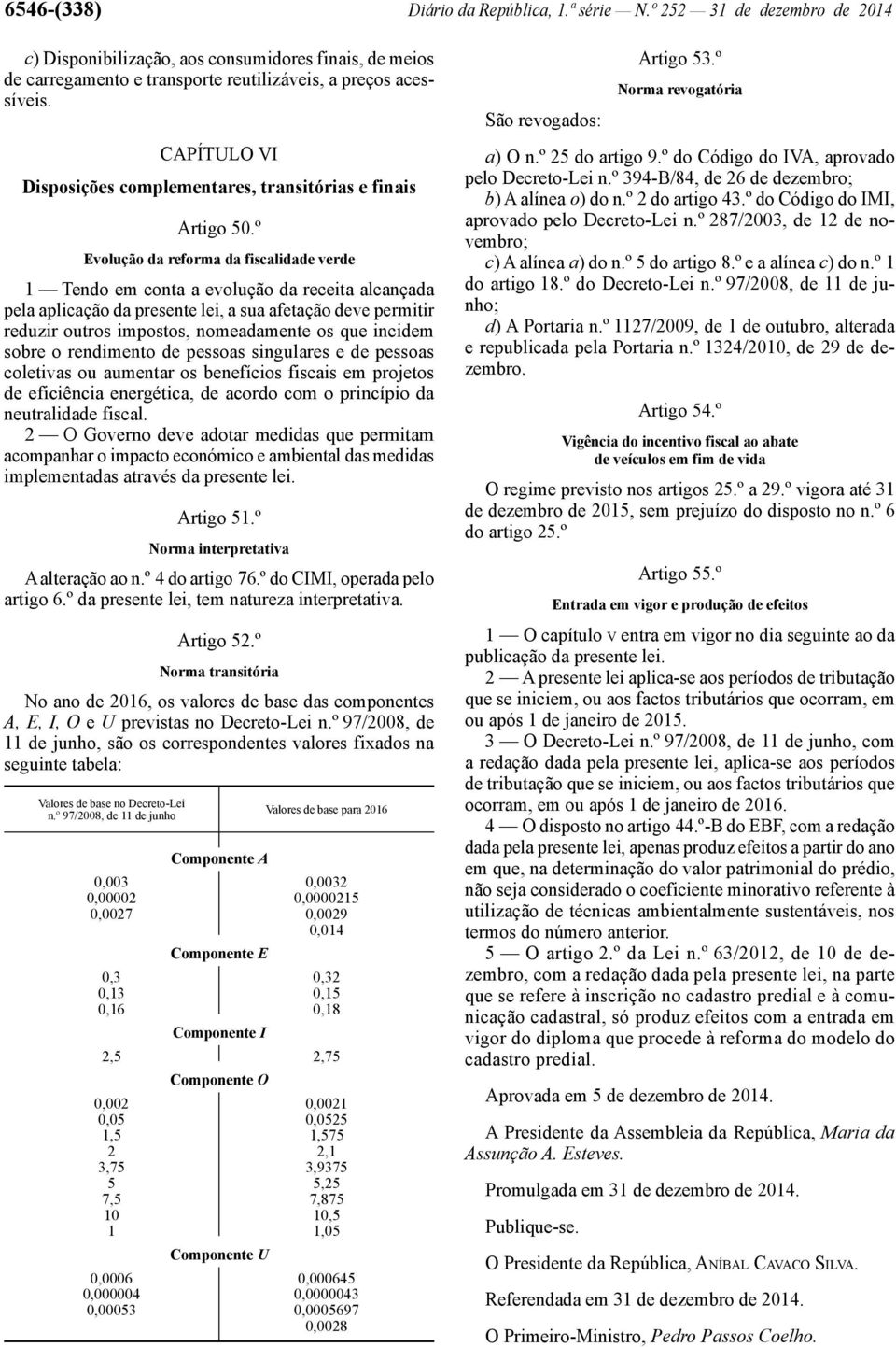 º Evolução da reforma da fiscalidade verde 1 Tendo em conta a evolução da receita alcançada pela aplicação da presente lei, a sua afetação deve permitir reduzir outros impostos, nomeadamente os que