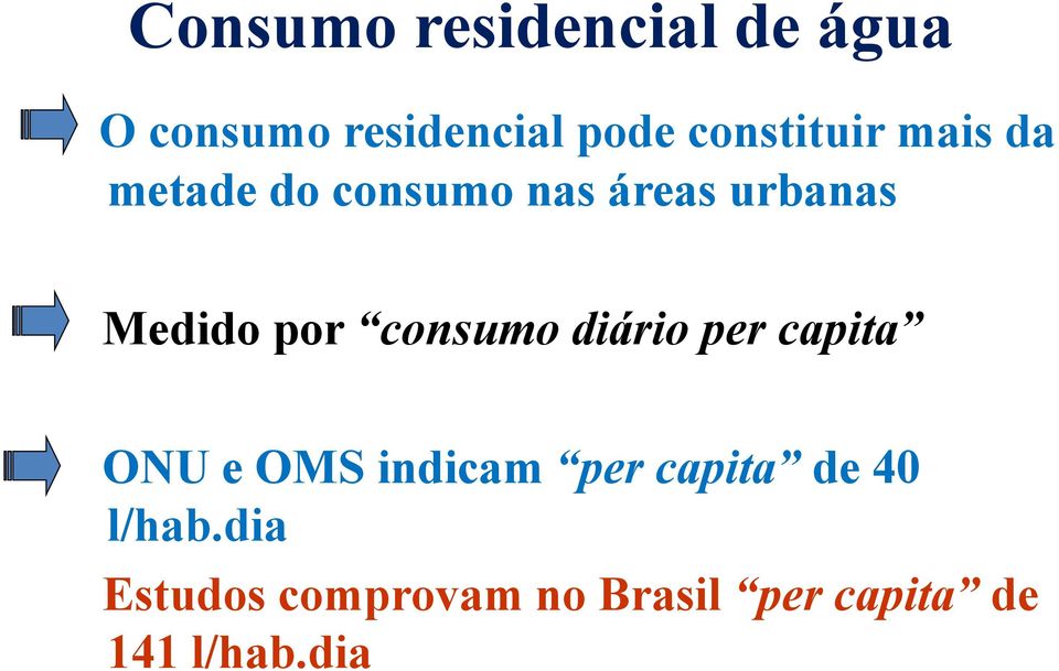 por consumo diário per capita ONU e OMS indicam per capita de