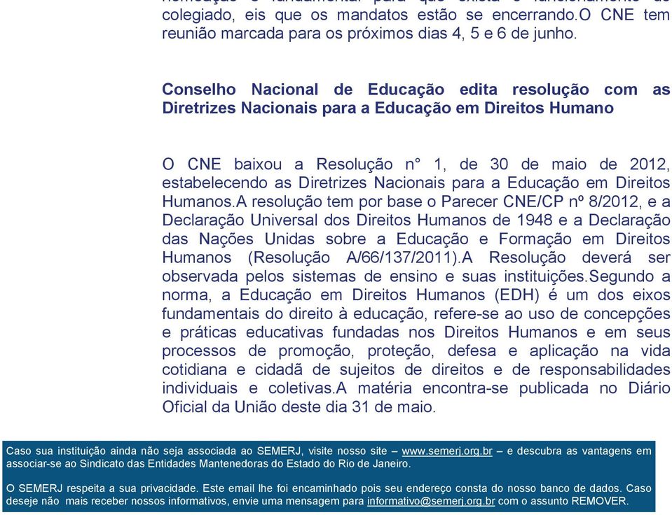 para a Educação em Direitos Humanos.