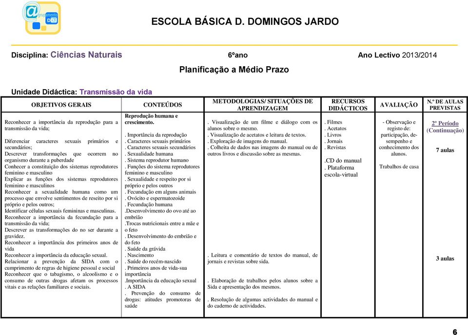 rsito por si próprio plos outros; Idntificar células sxuais fmininas masculinas. Rconhcr a importância da fcundação para a transmissão da vida; Dscrvr as transformaçõs do no sr durant a gravidz.