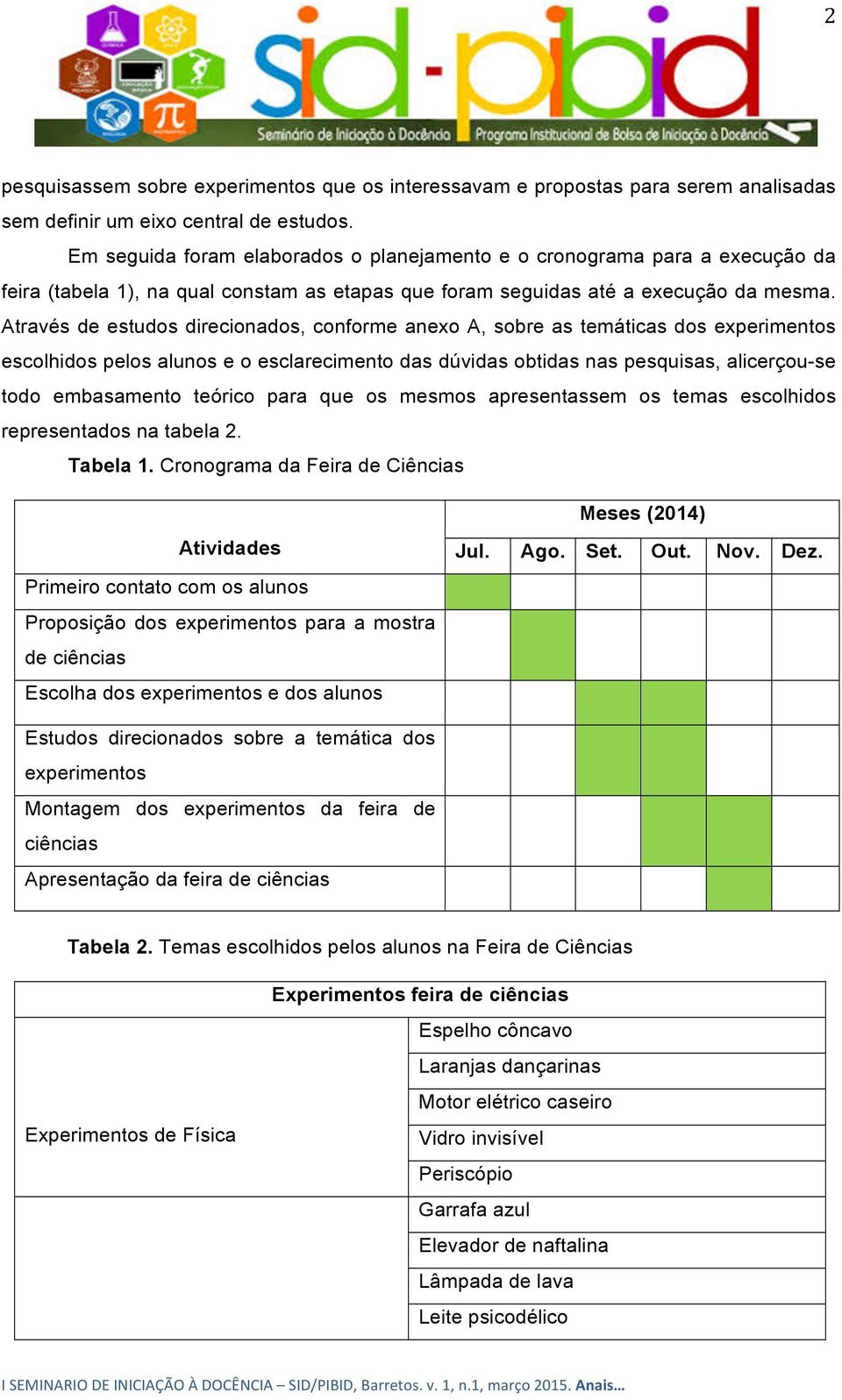 Através de estudos direcionados, conforme anexo A, sobre as temáticas dos experimentos escolhidos pelos alunos e o esclarecimento das dúvidas obtidas nas pesquisas, alicerçou-se todo embasamento