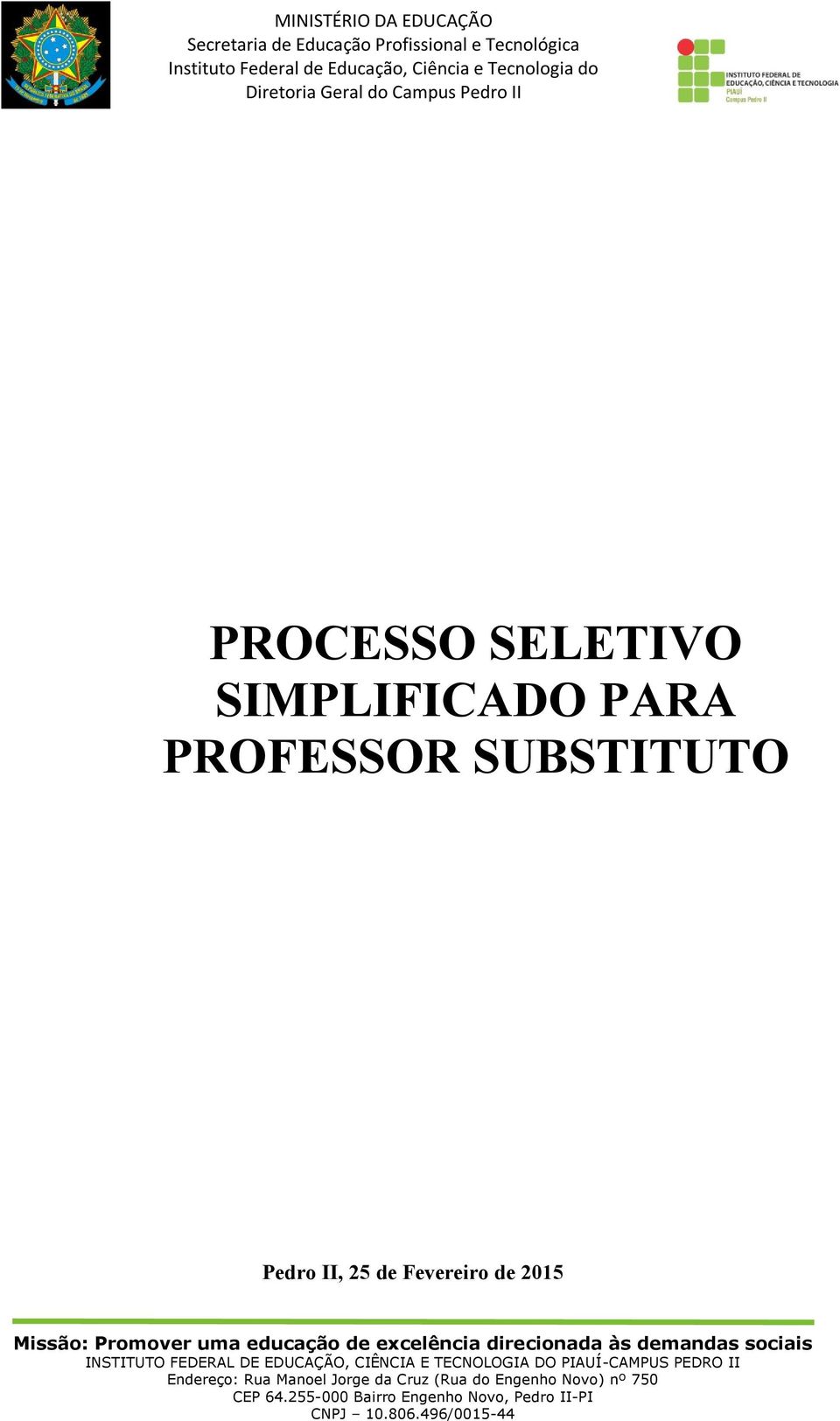 PROFESSOR SUBSTITUTO