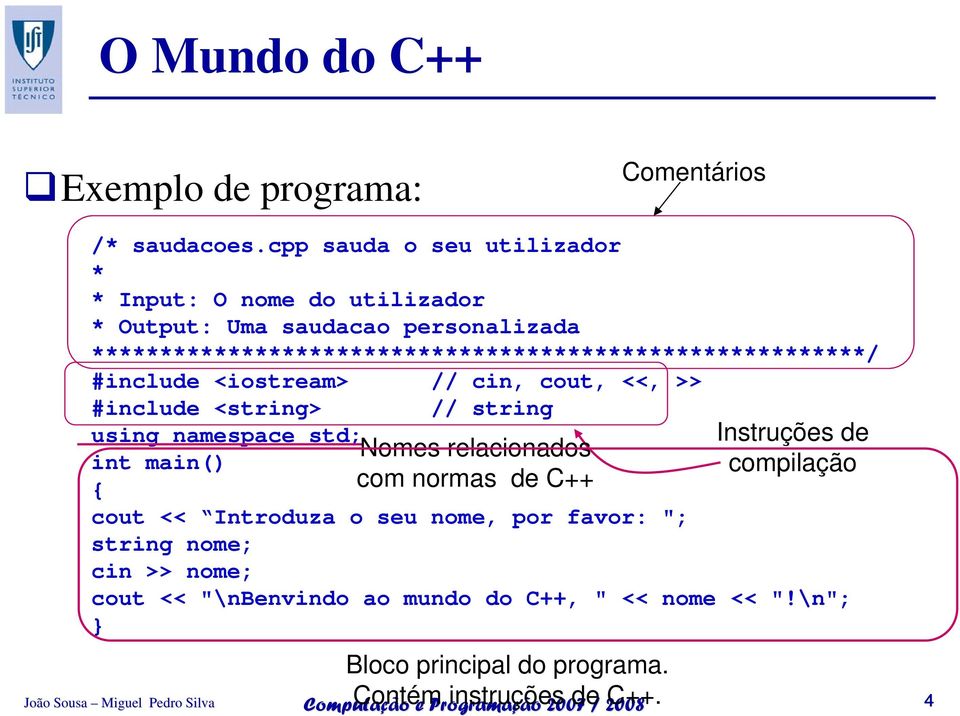 *********************************************************/ #include <iostream> // cin, cout, <<, >> #include <string> // string using