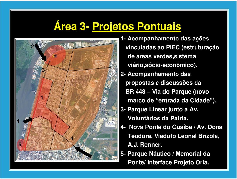 2- Acompanhamento das 2 222 3 1 4 4 5 propostas e discussões da BR 448 Via do Parque (novo marco de entrada da