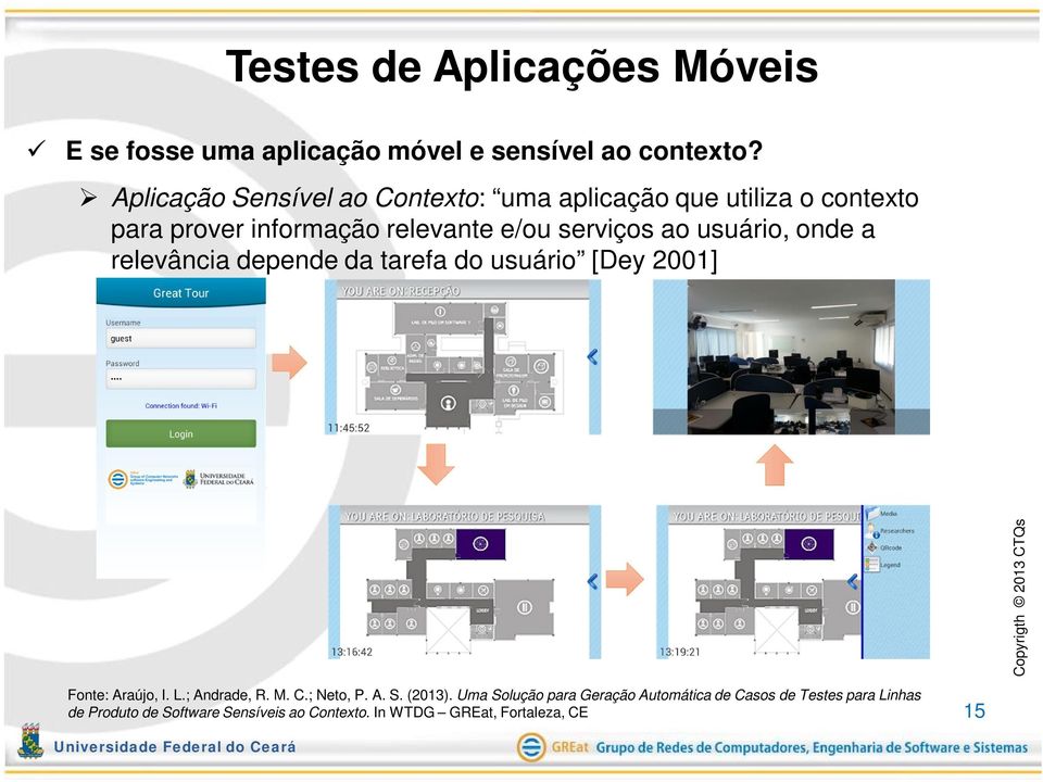 usuário, onde a relevância depende da tarefa do usuário [Dey 2001] Fonte: Araújo, I. L.; Andrade, R. M. C.; Neto, P. A. S.