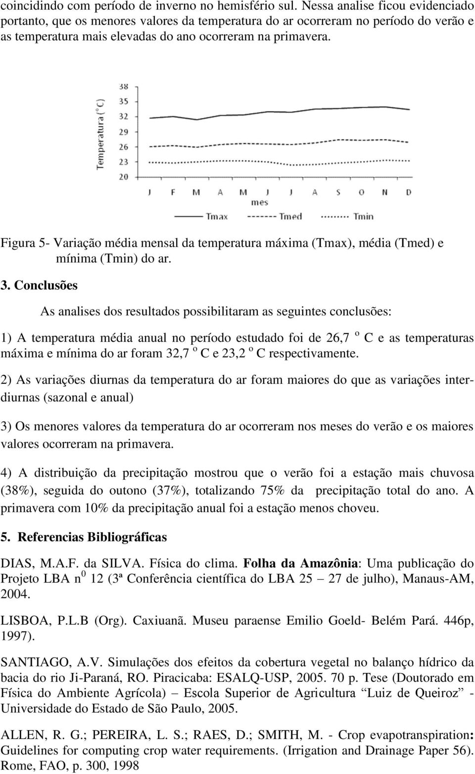 Figura 5- Variação média mensal da temperatura máxima (Tmax), média (Tmed) e mínima (Tmin) do ar. 3.