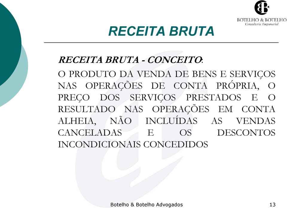 E O RESULTADO NAS OPERAÇÕES EM CONTA ALHEIA, NÃO INCLUÍDAS AS VENDAS