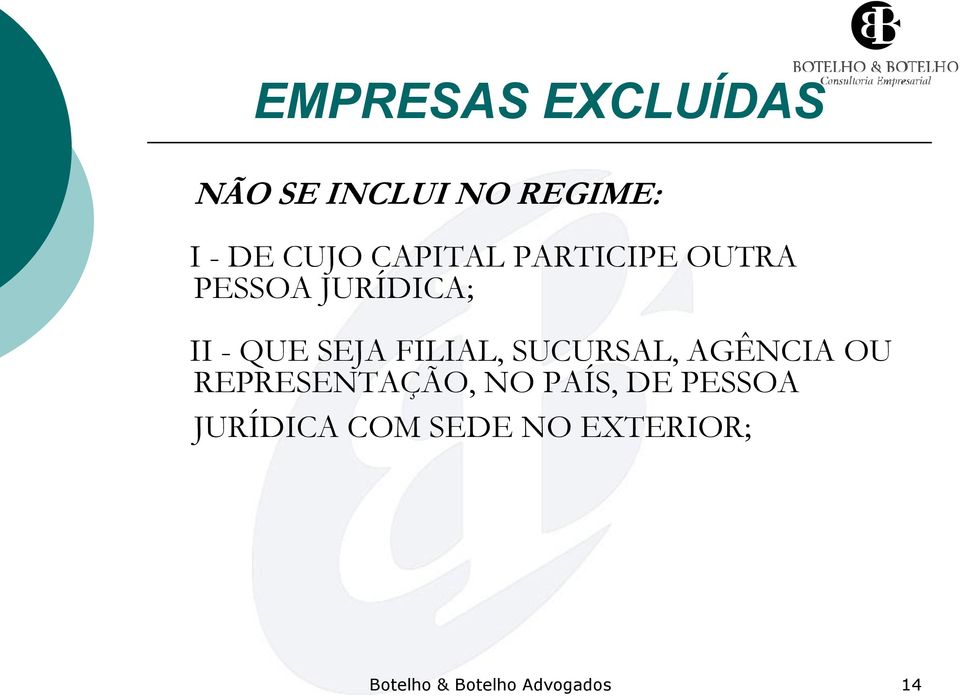 FILIAL, SUCURSAL, AGÊNCIA OU REPRESENTAÇÃO, NO PAÍS, DE