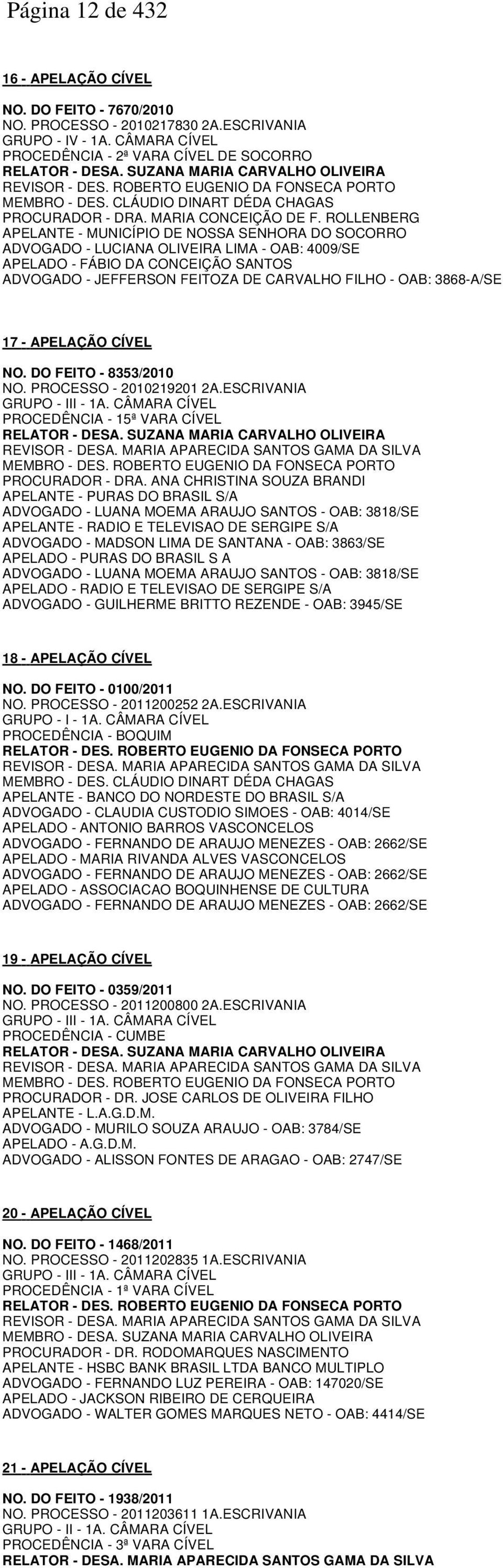 ROLLENBERG APELANTE - MUNICÍPIO DE NOSSA SENHORA DO SOCORRO ADVOGADO - LUCIANA OLIVEIRA LIMA - OAB: 4009/SE APELADO - FÁBIO DA CONCEIÇÃO SANTOS ADVOGADO - JEFFERSON FEITOZA DE CARVALHO FILHO - OAB: