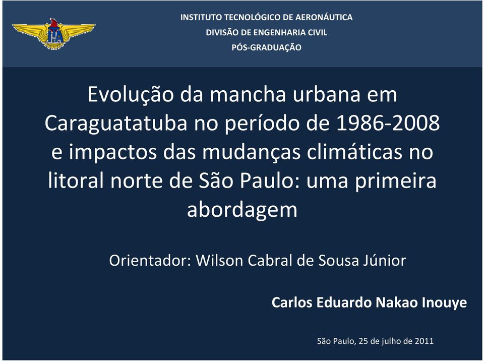 mudanças climáticas no litoral norte de São Paulo: uma primeira abordagem