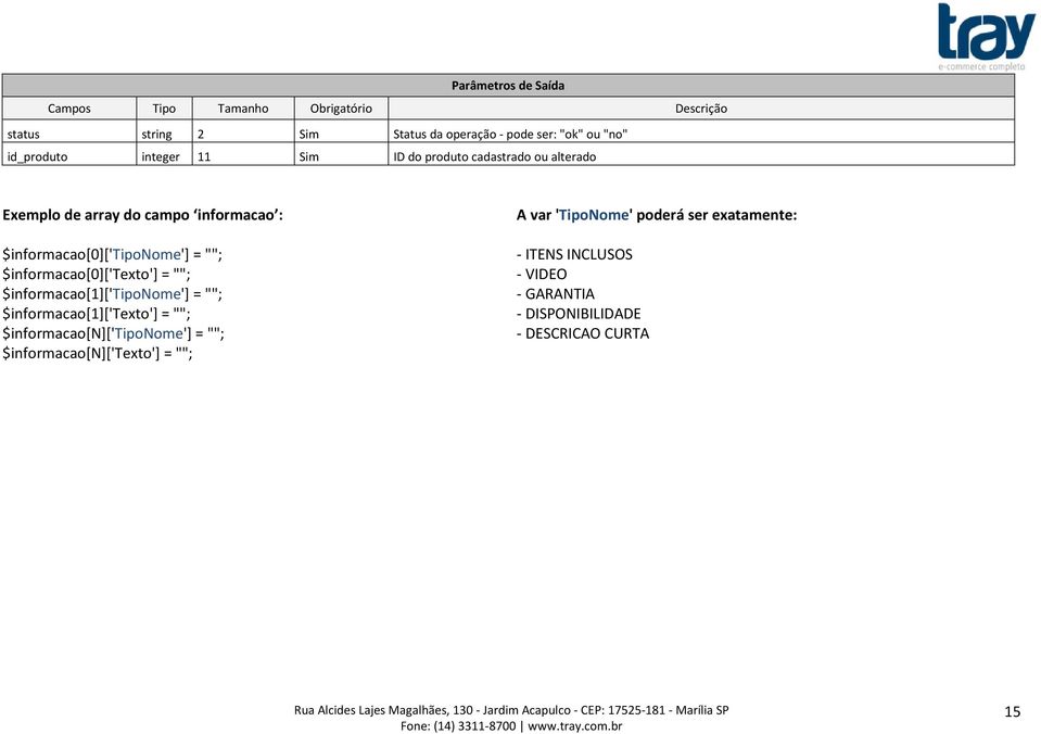 $informacao[1]['tiponome'] = ""; $informacao[1]['texto'] = ""; $informacao[n]['tiponome'] = "";