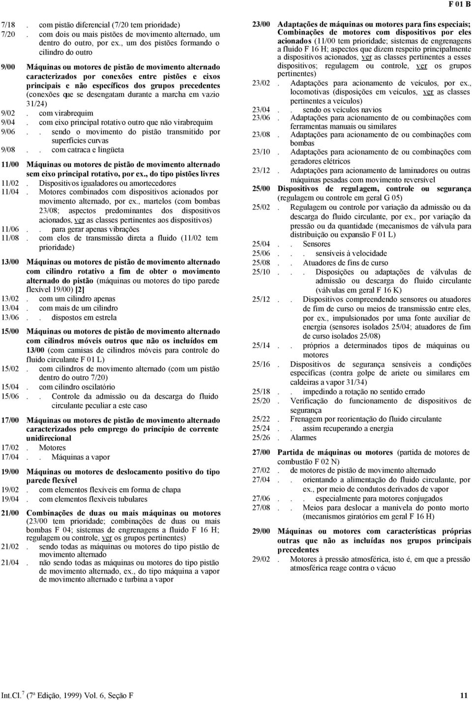 precedentes (conexões que se desengatam durante a marcha em vazio 31/24) 9/02. com virabrequim 9/04. com eixo principal rotativo outro que não virabrequim 9/06.