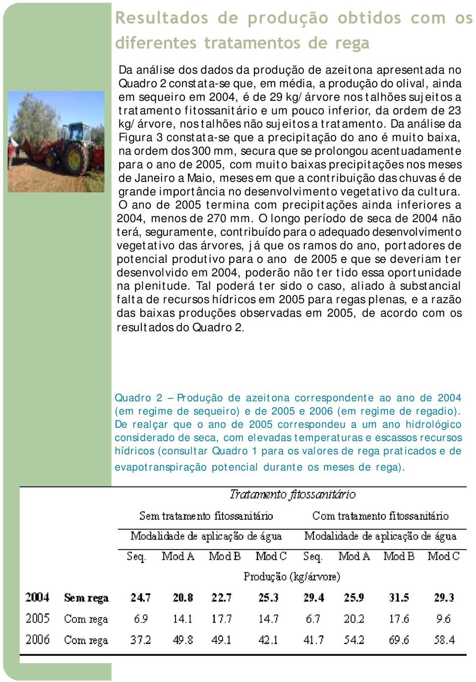 Da análise da Figura 3 constata-se que a precipitação do ano é muito baixa, na ordem dos 300 mm, secura que se prolongou acentuadamente para o ano de 2005, com muito baixas precipitações nos meses de