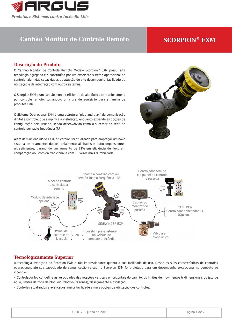 O Scorpion EXM é um canhão monitor eficiente, de alto fluxo e com acionameno por controle remoto, tornando-o uma grande aquisição para a família de produtos EXM.