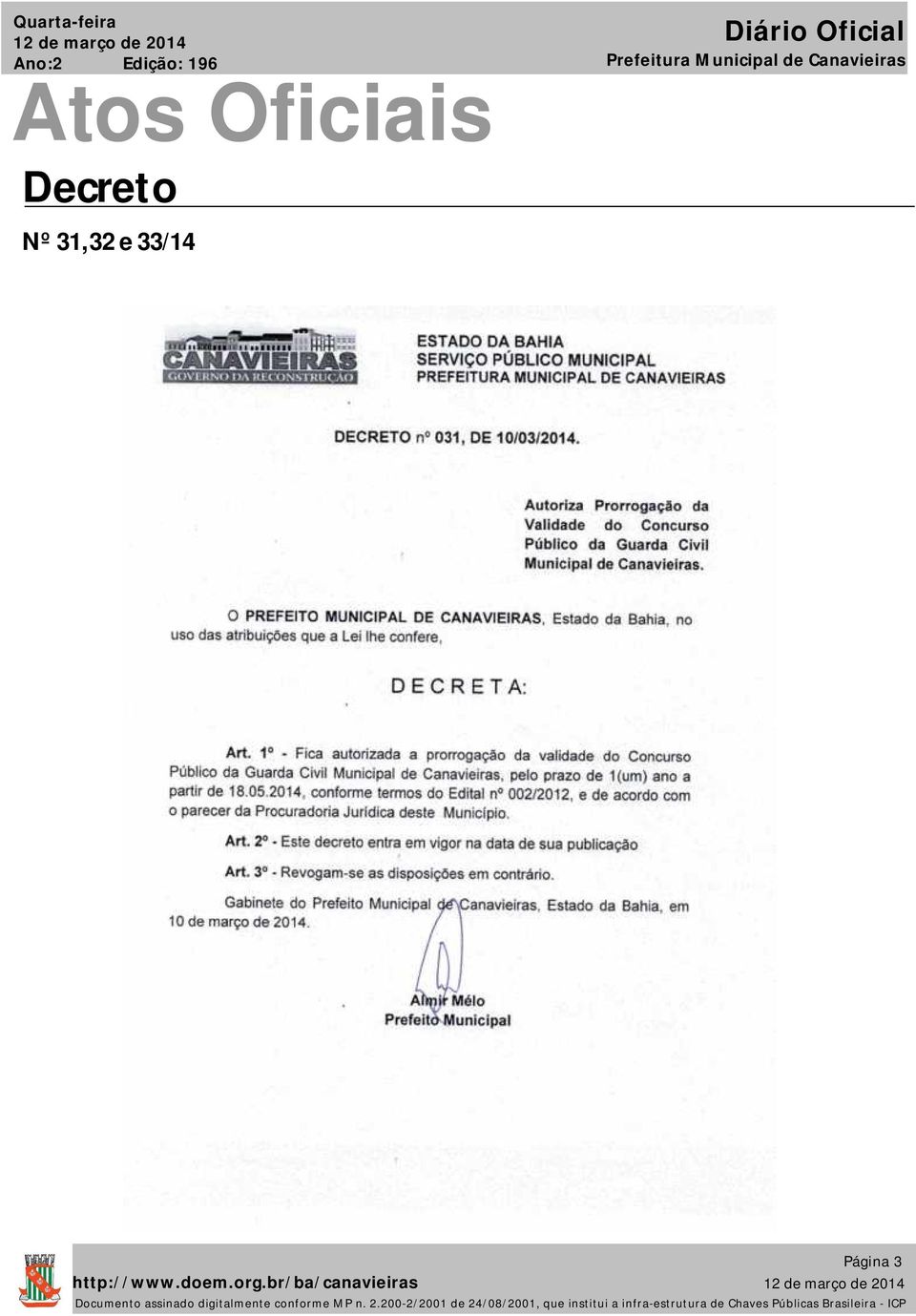 Atos Oficiais Decreto