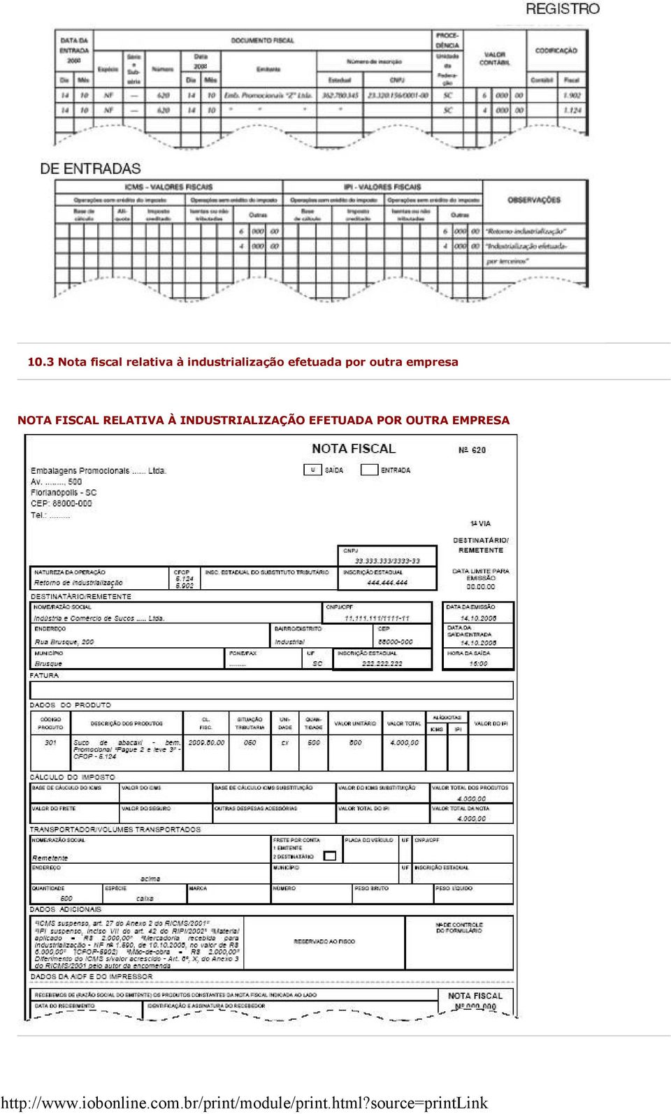 outra empresa NOTA FISCAL RELATIVA