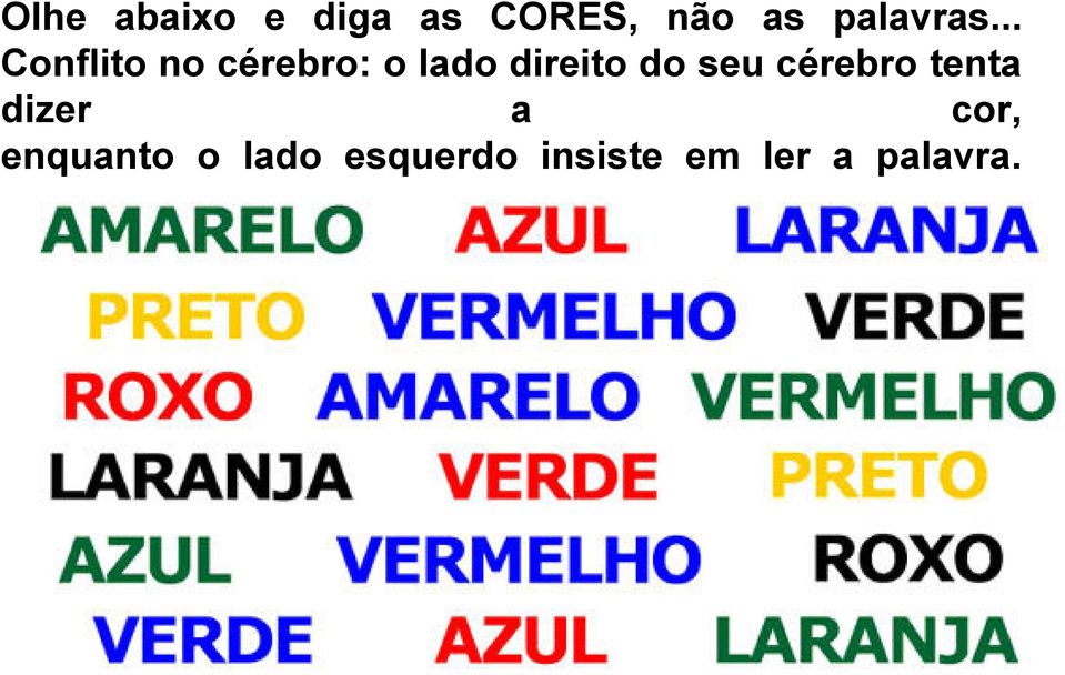 .. Conflito no cérebro: o lado direito do