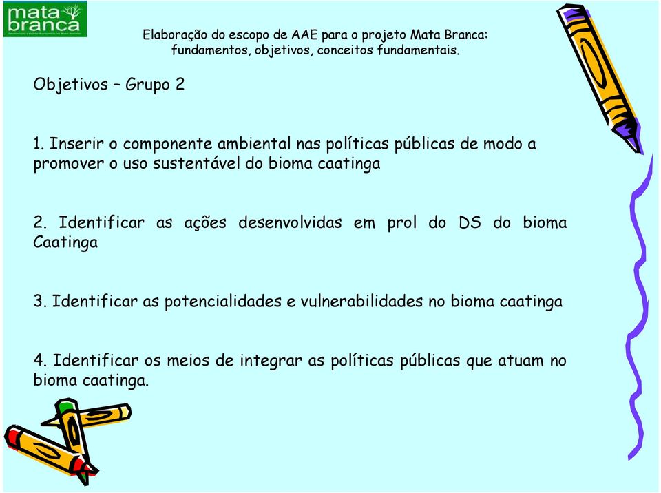 caatinga 2. Identificar as ações desenvolvidas em prol do DS do bioma Caatinga 3.