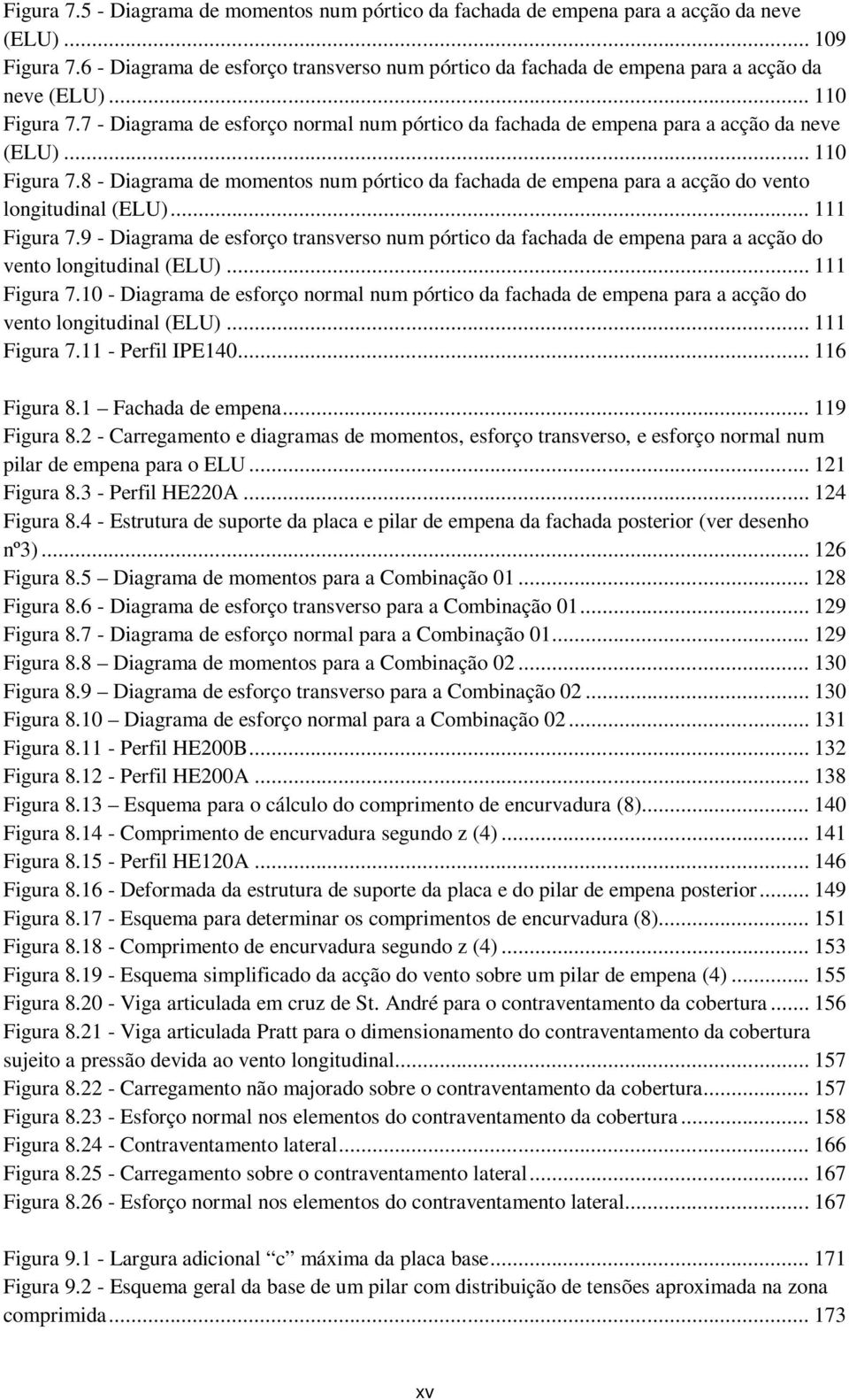 7 - Diagrama de esforço normal num pórtico da fachada de empena para a acção da neve (ELU)... 110 Figura 7.