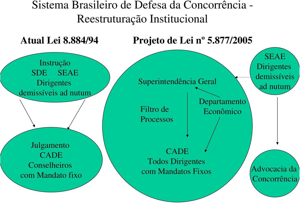 877/2005 Instrução SDE SEAE Dirigentes demissíveis ad nutum Superintendência Geral Filtro de