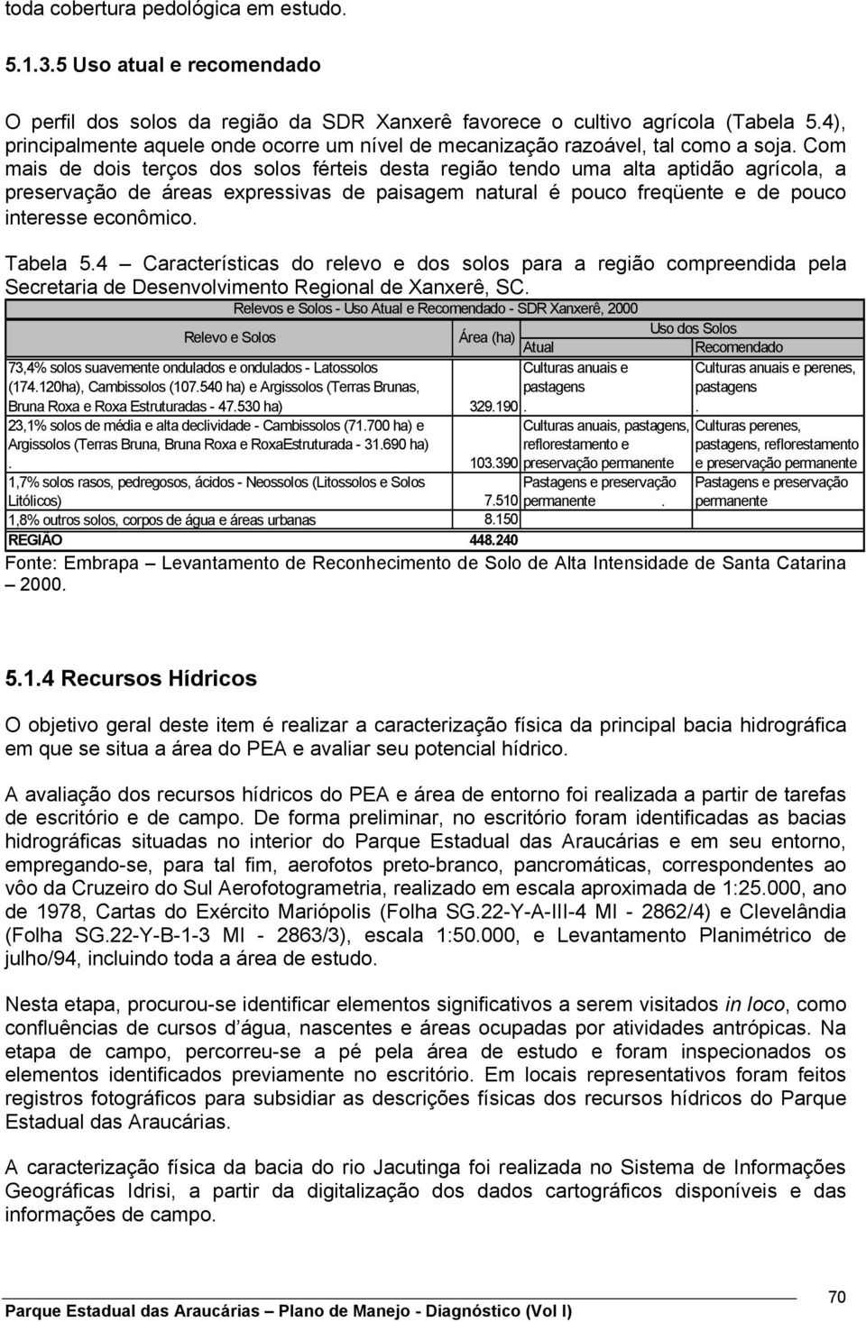 Com mais de dois terços dos solos férteis desta região tendo uma alta aptidão agrícola, a preservação de áreas expressivas de paisagem natural é pouco freqüente e de pouco interesse econômico.