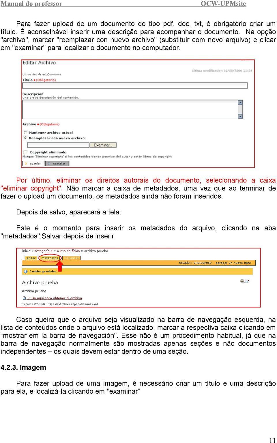 Por último, eliminar os direitos autorais do documento, selecionando a caixa "eliminar copyright".