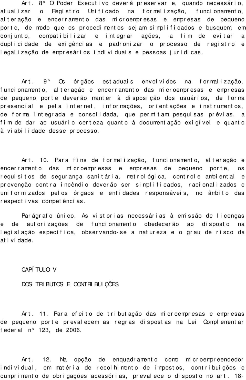 de empresários individuais e pessoas jurídicas. Art.