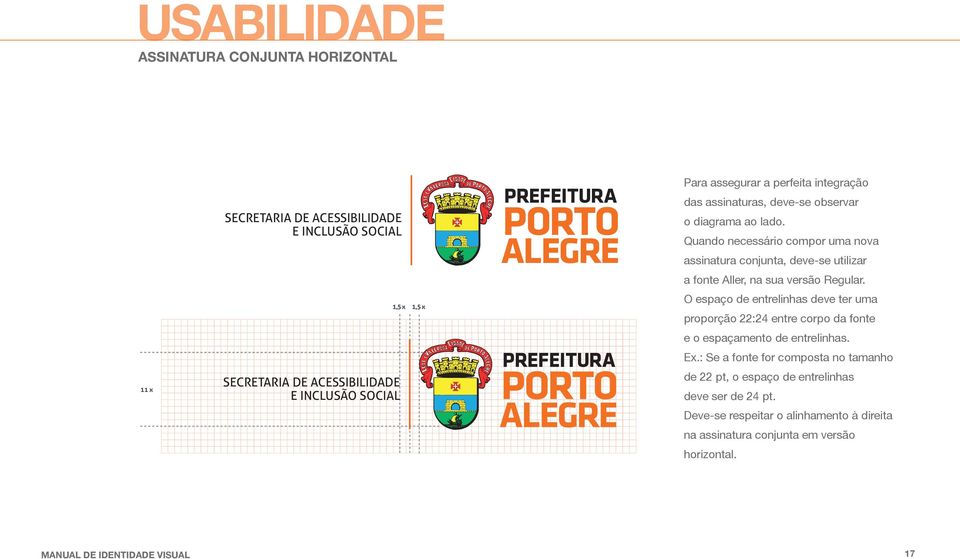 Quando necessário compor uma nova assinatura conjunta, deve-se utilizar a fonte Aller, na sua versão Regular.