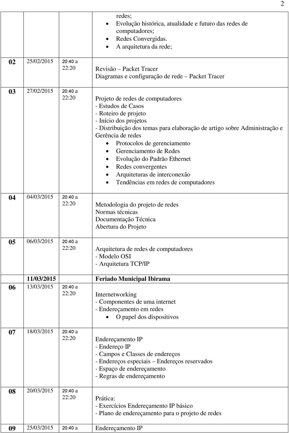 de projeto - Início dos projetos - Distribuição dos temas para elaboração de artigo sobre Administração e Gerência de redes Protocolos de gerenciamento Gerenciamento de Redes Evolução do Padrão