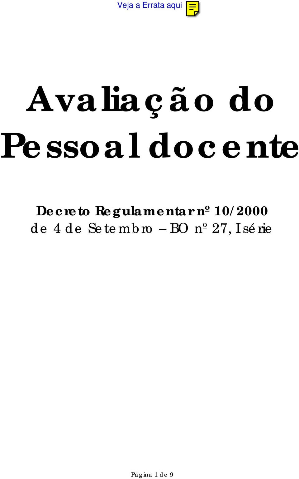 Regulamentar nº 10/2000 de