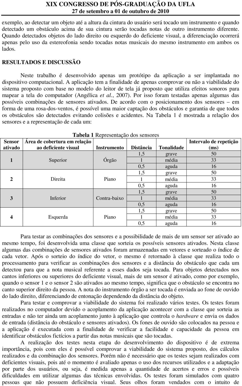 lados. RESULTADOS E DISCUSSÃO Neste trabalho é desenvolvido apenas um protótipo da aplicação a ser implantada no dispositivo computacional.