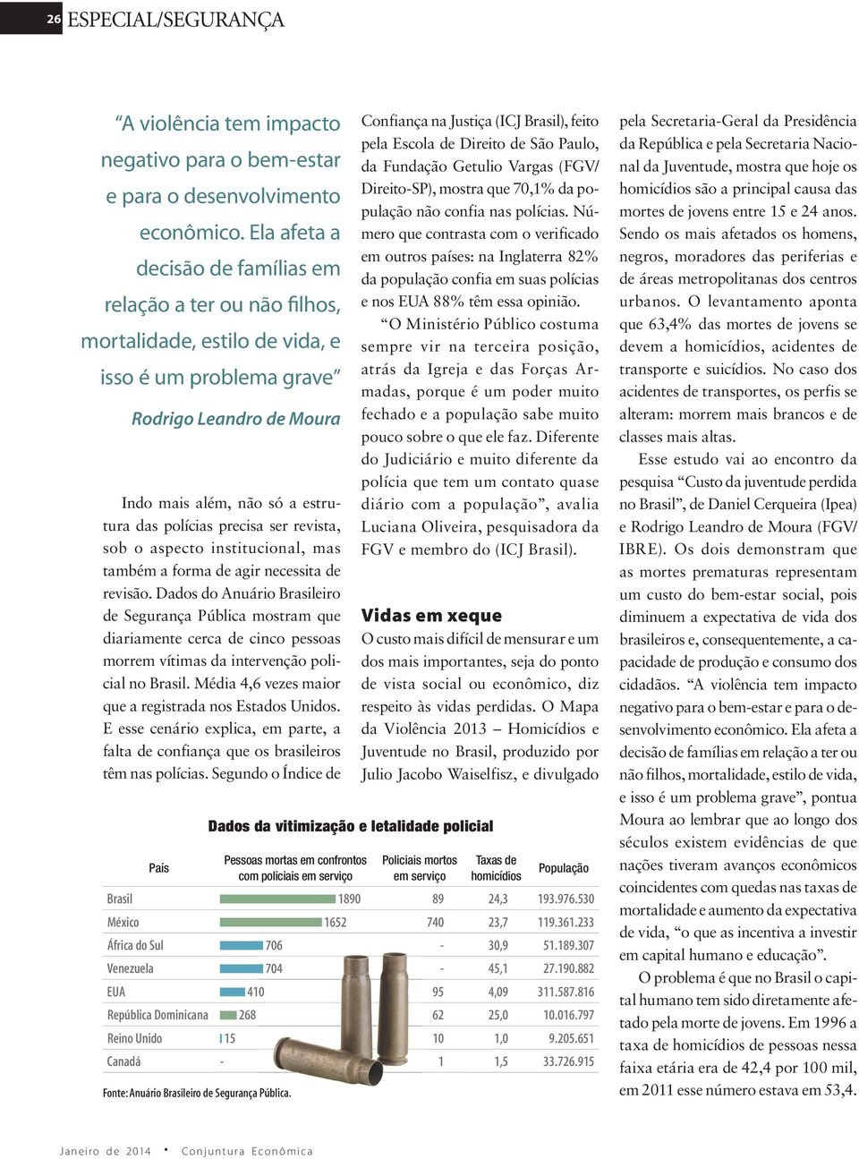 precisa ser revista, sob o aspecto institucional, mas também a forma de agir necessita de revisão.