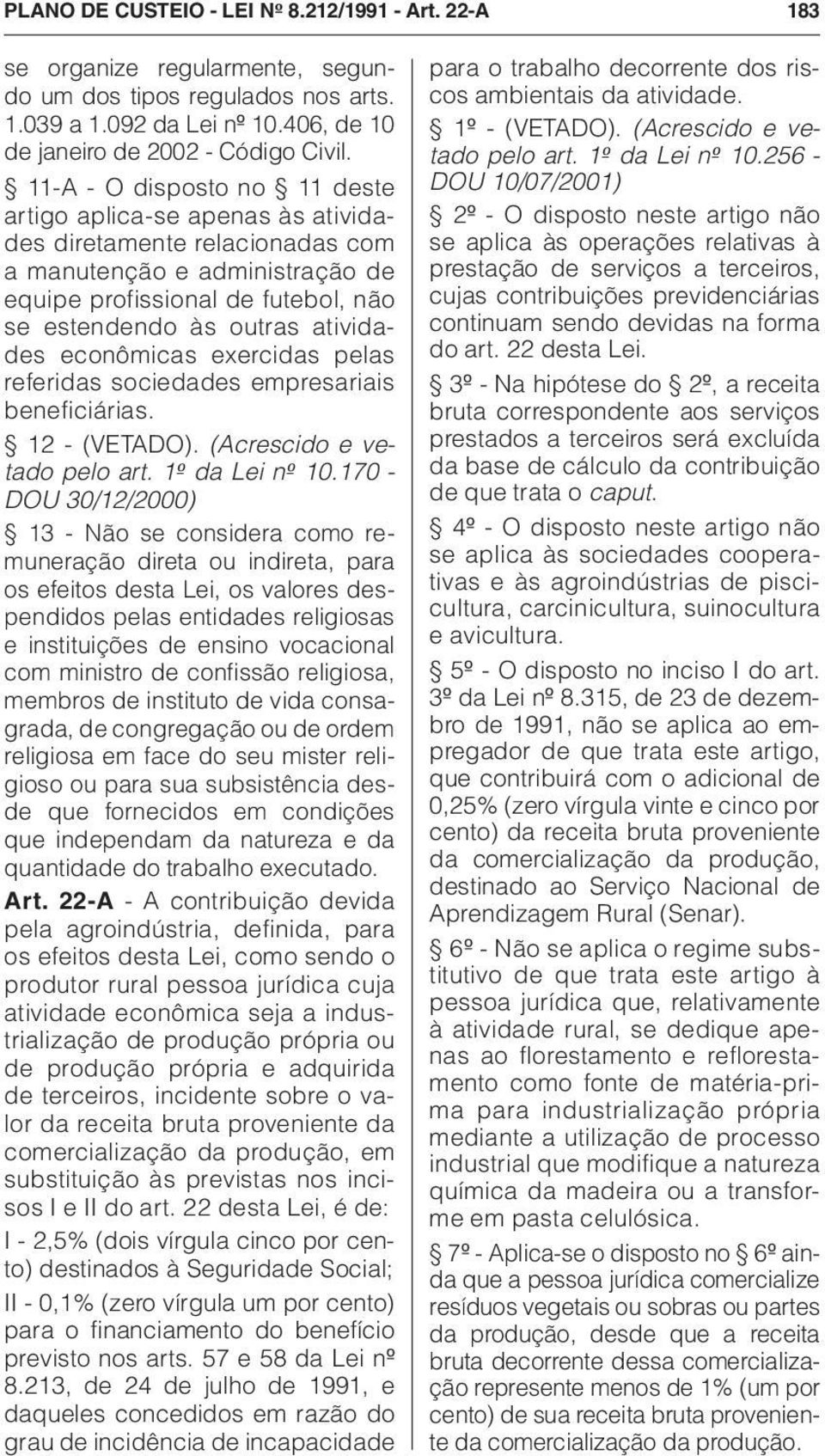 econômicas exercidas pelas referidas sociedades empresariais beneficiárias. 12 - (VETADO). (Acrescido e vetado pelo art. 1º da Lei nº 10.