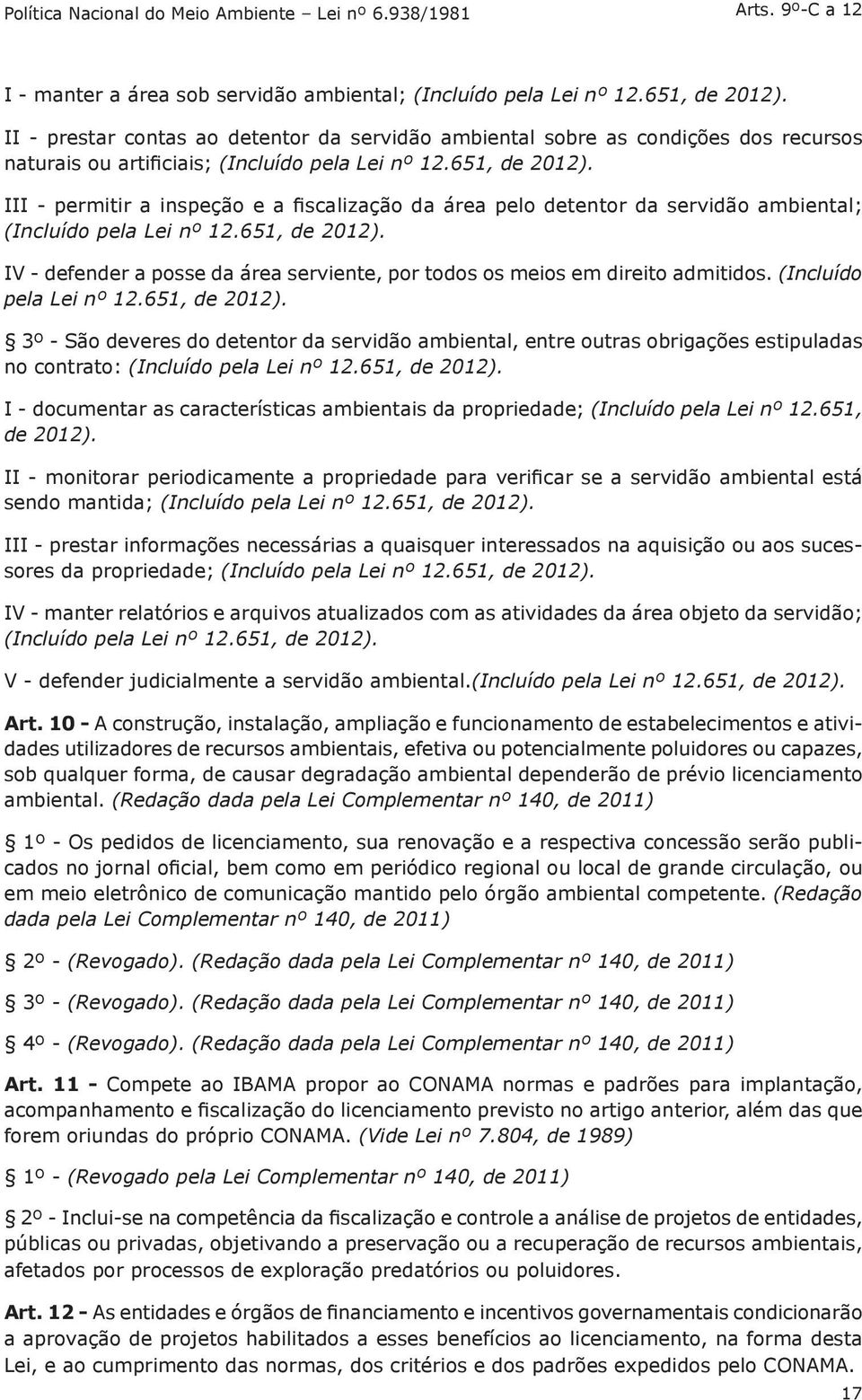 III - permitir a inspeção e a fiscalização da área pelo detentor da servidão ambiental; (Incluído pela Lei nº 12.651, de 2012).