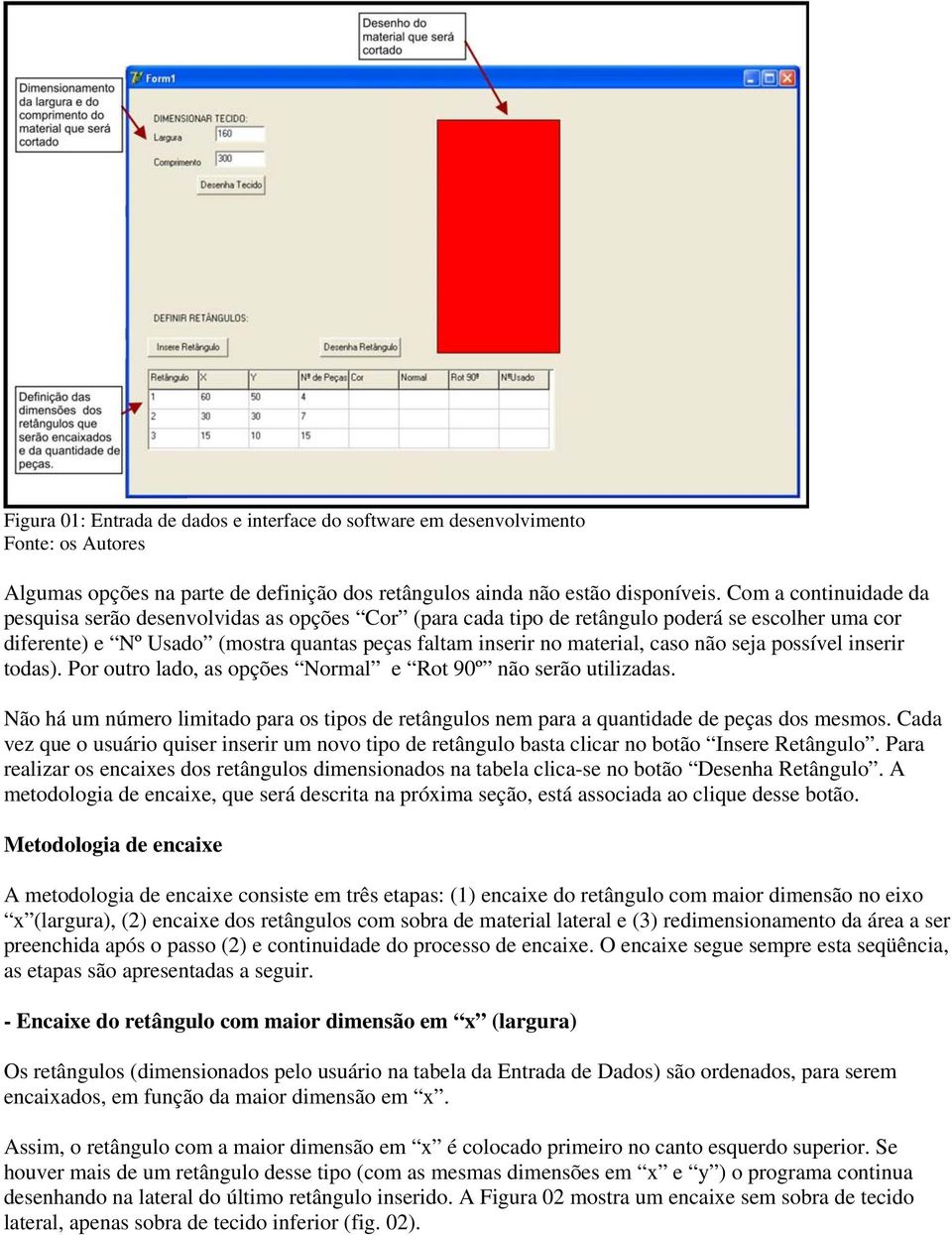 não seja possível inserir todas). Por outro lado, as opções Normal e Rot 90º não serão utilizadas. Não há um número limitado para os tipos de retângulos nem para a quantidade de peças dos mesmos.