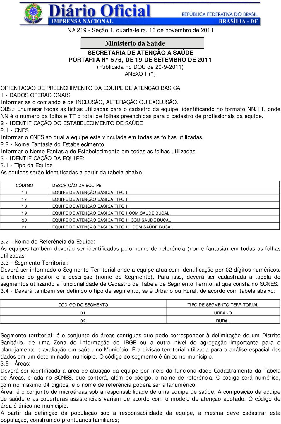 : Enumerar todas as fichas utilizadas para o cadastro da equipe, identificando no formato NN/TT, onde NN é o numero da folha e TT o total de folhas preenchidas para o cadastro de profissionais da