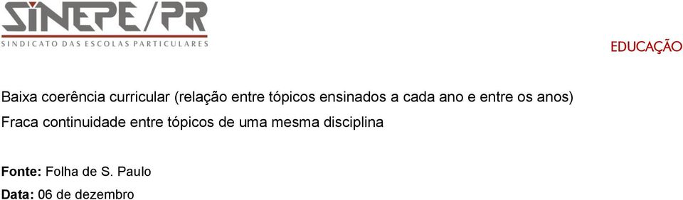 Fraca continuidade entre tópicos de uma mesma