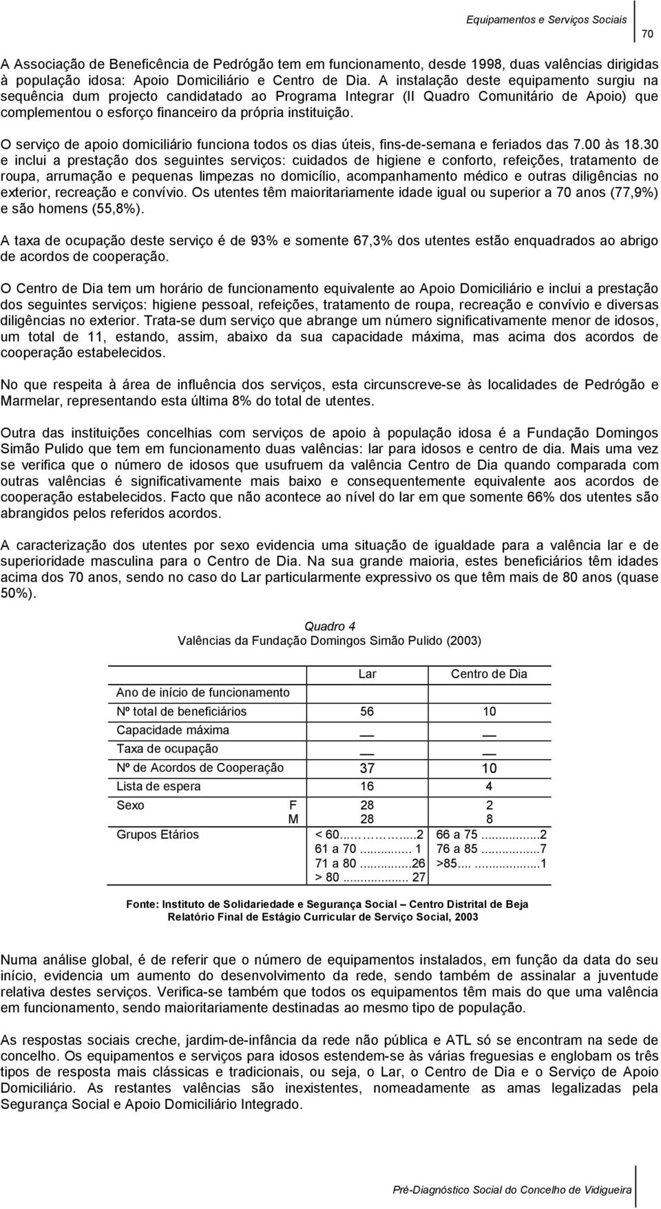 O serviço de apoio domiciliário funciona todos os dias úteis, fins-de-semana e feriados das 7.00 às.