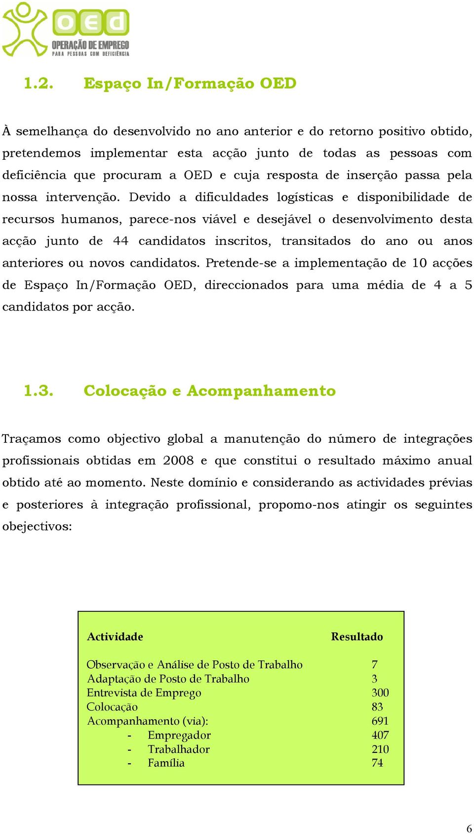 Devido a dificuldades logísticas e disponibilidade de recursos humanos, parece-nos viável e desejável o desenvolvimento desta acção junto de 44 candidatos inscritos, transitados do ano ou anos