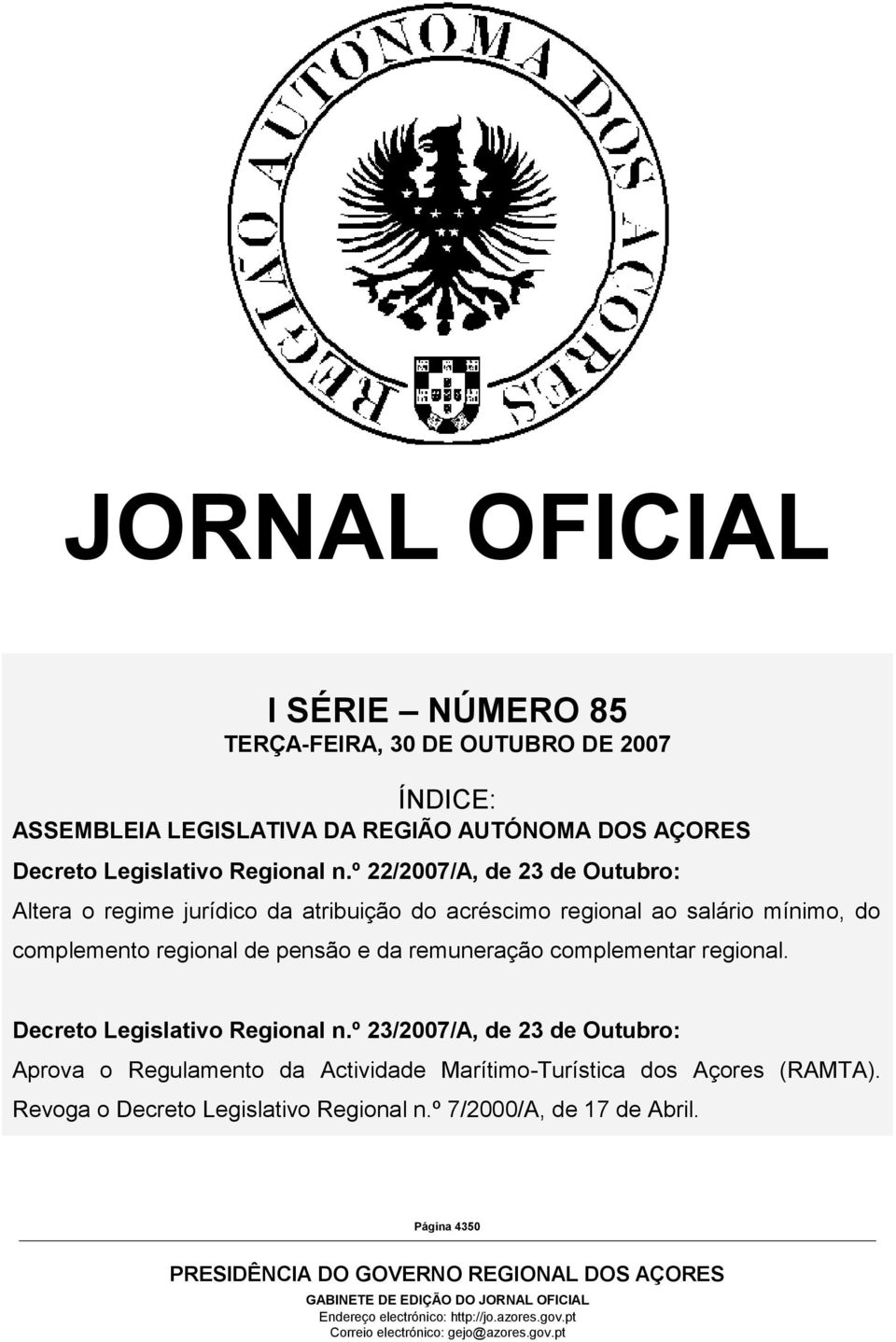 regional de pensão e da remuneração complementar regional. Decreto Legislativo Regional n.