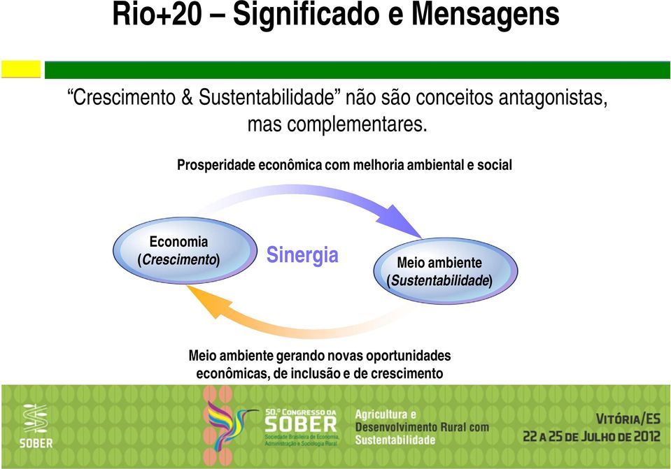 Prosperidade econômica com melhoria ambiental e social Economia (Crescimento)