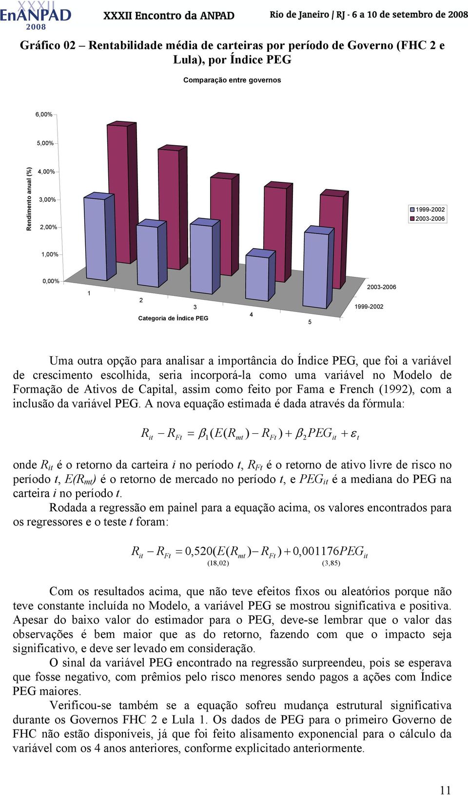 Formação de Atvos de Captal, assm como feto por Fama e French (1992), com a nclusão da varável PEG.