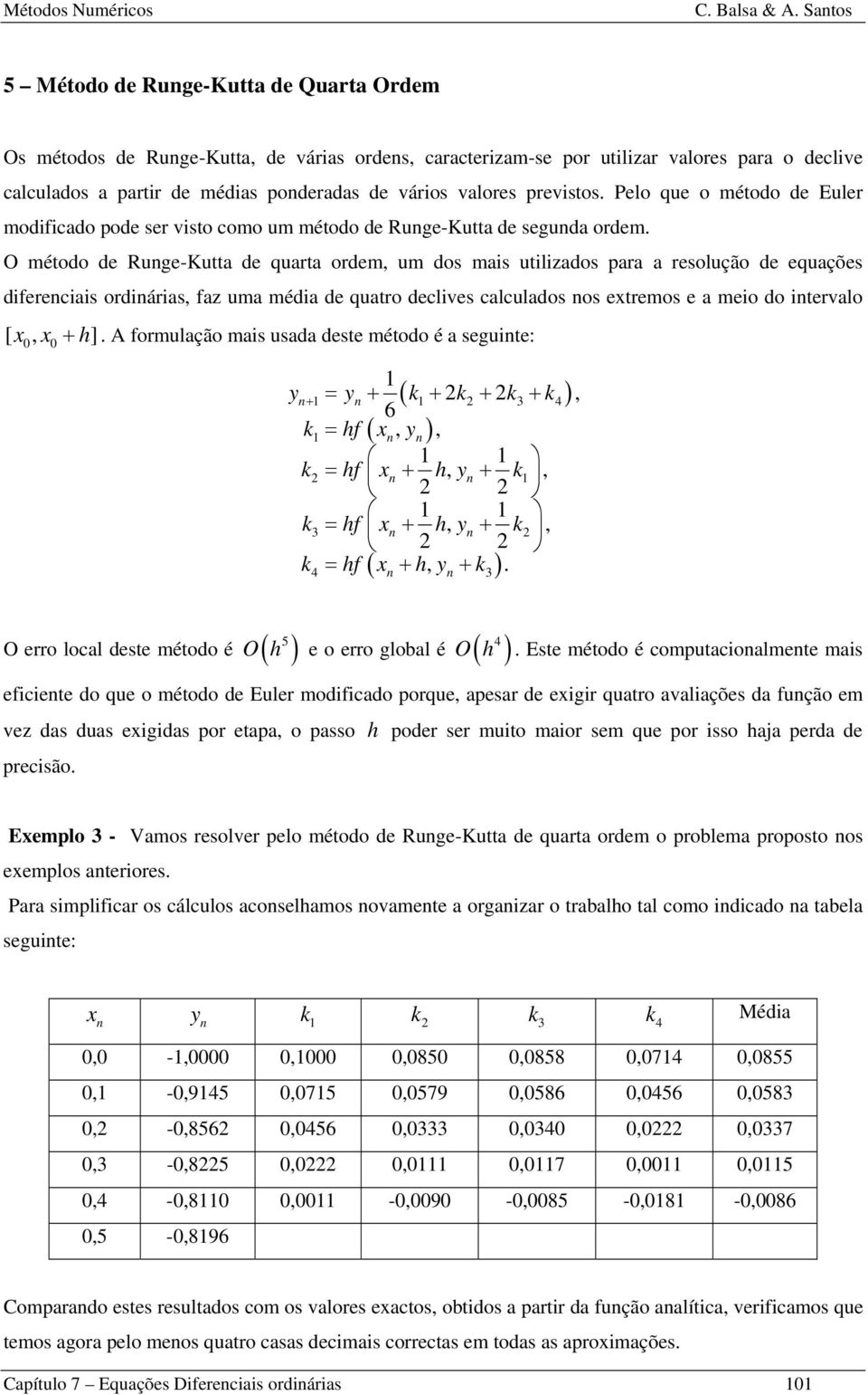 previstos. Pelo que o método de Euler modificado pode ser visto como um método de Ruge-Kutta de seguda ordem.