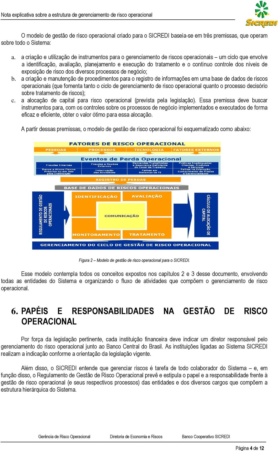 níveis de exposição de risco dos diversos processos de negócio; b.