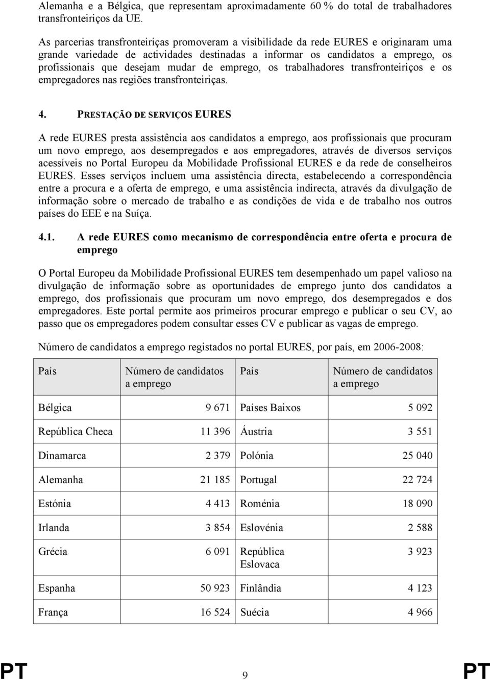 mudar de emprego, os trabalhadores transfronteiriços e os empregadores nas regiões transfronteiriças. 4.